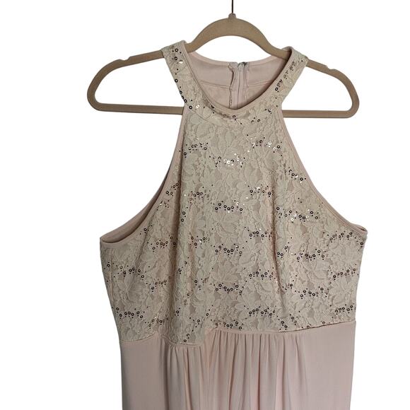 DB Studios Pink Formal Dress Sequin Size 18 David's Bridal Long - Picture 2 of 10